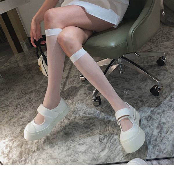 Dame Strømpebukser, Uigennemsigtige Strækbare Nylon Knæstrømper, Mange Farver, 5 Par