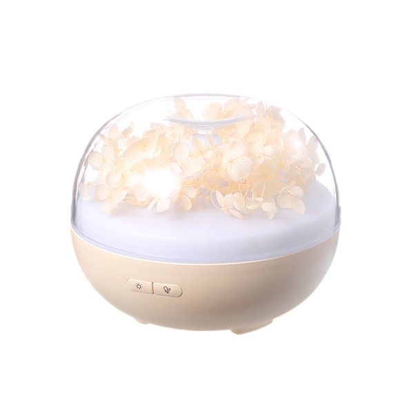 Forever Flower Luftfuktare LED Nattlampa Aromaterapi Diffuser (Beige)