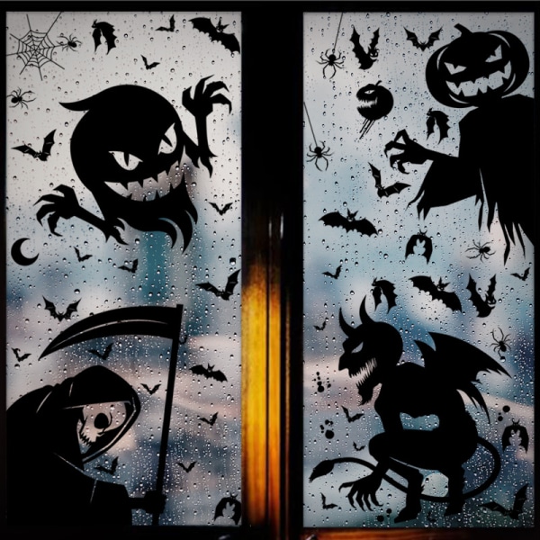 Halloween Fönster Klistermärken Kalolary dubbelsidig Halloween Monste