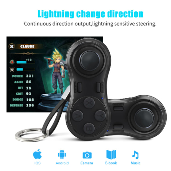 Bärbar Mini Bluetooth Controller Kompatibel VR Controller PC Gamepad Joystick Fjärrkontroll Fjärrkontroll Gamepad för Android/iOS/PC
