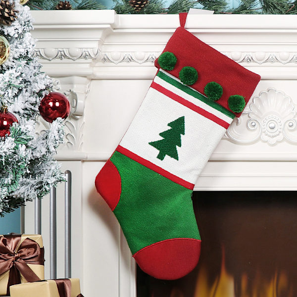 2 Styck Julstrumpor Julgran Snöstrumpor Presentpåse Juldekorationer Godispåse
