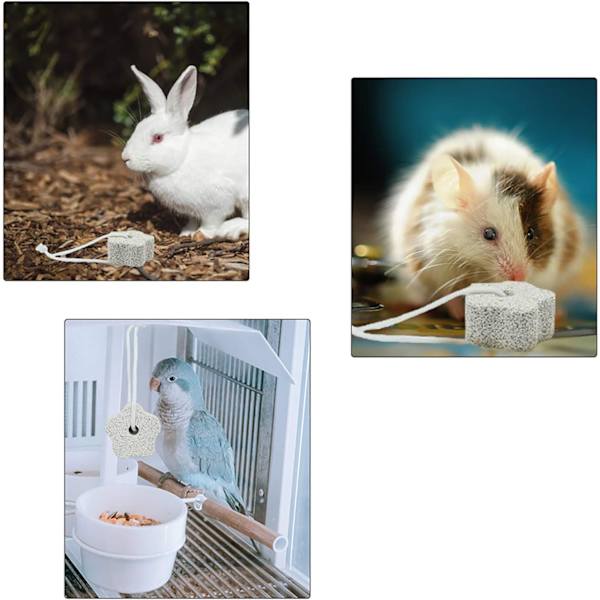 Hamstersten, vita tänder rengöring mineralsten, tuggleksak för hamsterkanin små gnagare Chinchilla marsvin papegoja - plommonform