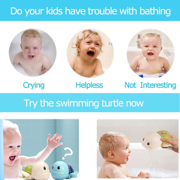 Baby -vinda upp sköldpadda badkarsleksaker,leksak för bebisar 6-12 månader Flytande simsköldpaddor för pojkar Flickor, baby shower Badtid Roliga poolleksaker för