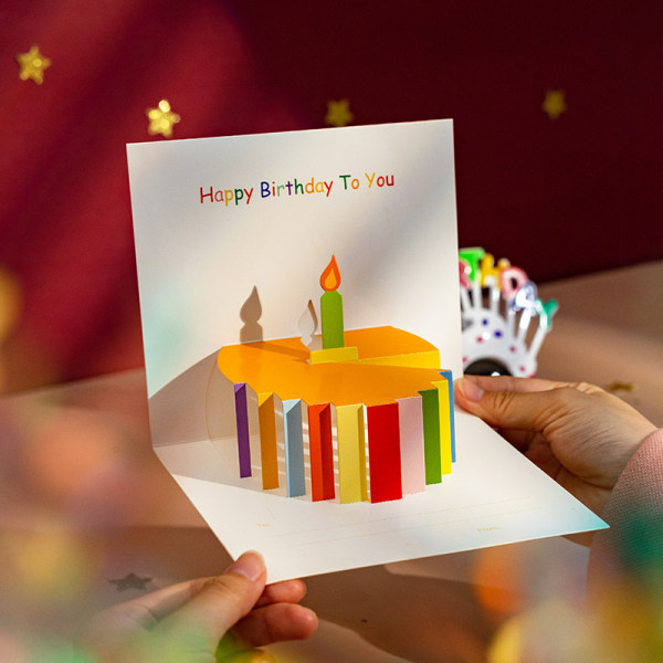 Sex födelsedagsinbjudningskort, tredimensionell välsignelse, gratulationskort för senior Thanksgiving, avancerade kreativa små kort