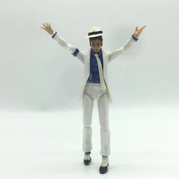 Michael Jackson Smooth Criminal Moonwalk Actionfigur Modellleksaker Michael Jackson MJ Thriller Ledbar Rörlig Julklapp