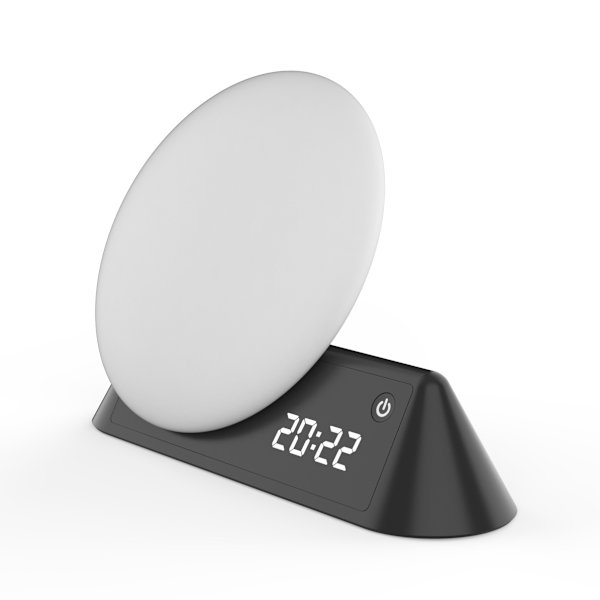 10 Farver Intelligent Kontrol Vertikal LED Farverig Stemningslampe Sengelampe Hvid Støj Vækkeur til Børn Ca. 266*200*90mm