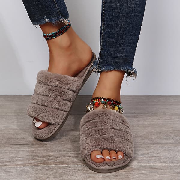 Herre Terry Slippers med Åben Tå (Medium Grå 7-8)