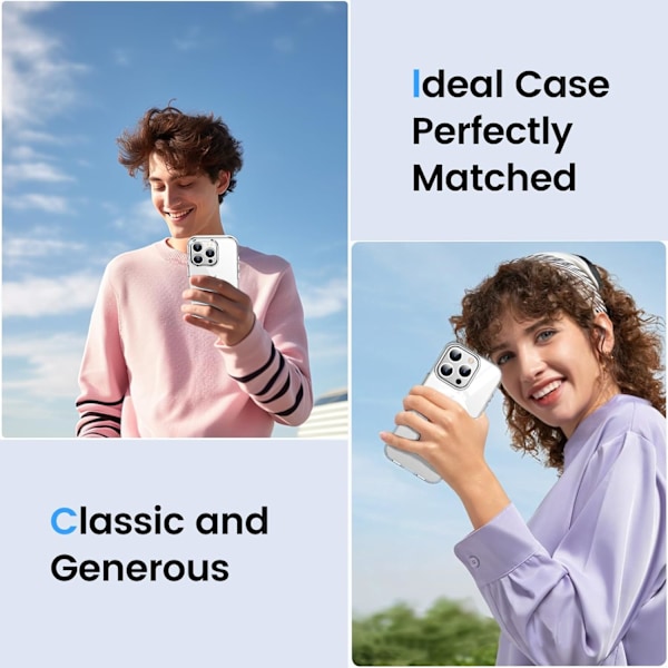 Suunniteltu i-Phone 16 Pro Max -kotelolle, [Yhteensopiva Magsafen kanssa][Keltaisuutta estävä][Sotilastason suojaus] Iskunkestävä suojus Slim Cover - 6,9 tuumaa, Kirkas