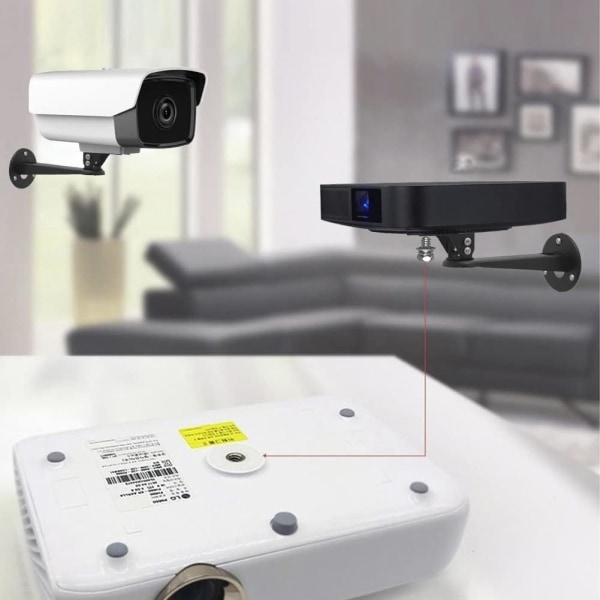 Miniprojektor väggmonterad/projektorhängare/CCTV säkerhetskamerahus monteringsfäste - för CCTV/kamera/projektor/webbkamera rotation 360° (svart)