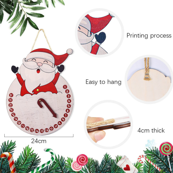 3 julträdhängen Heminredning Julgranshängen Snowman Clock Dörrplatta hängande dekorationer i olika storlekar