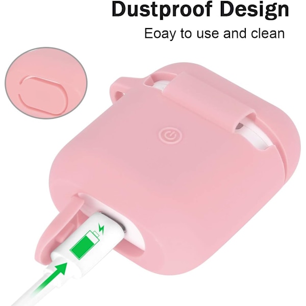 Airpods Case Cover Kompatibel för AirPods 2 & 1, AirPods 2 & 1 Case Cover [Synlig LED - indikator] [Stöd för trådlös laddning