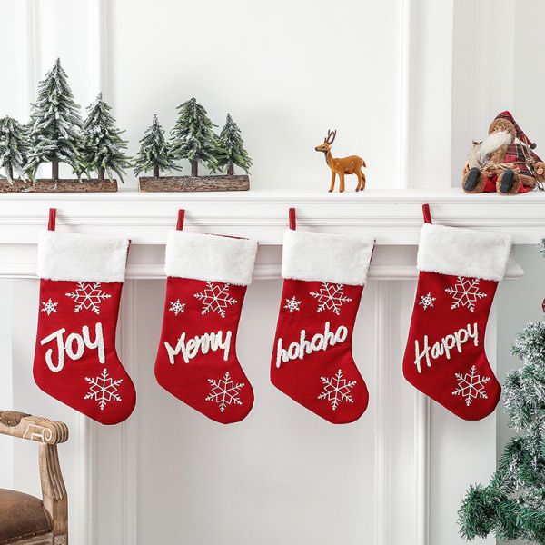 Julstrumpor 4-pack, 18 tums plysch stora julstrumpor, personliga julgransstrumpor Dekorationer Prydnadsföremål för hem familj Hol