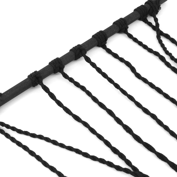 Hængende fotodisplay, håndlavet macrame-kvast hængende billeder organizer boho boligindretning, DIY med 25 træclips (sort)