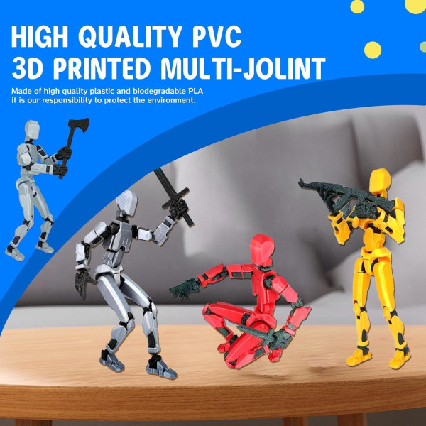 T13 Actionfigur, Titan 13 Actionfigur, Robot Actionfigur, 3D-printet Action[HK] gold