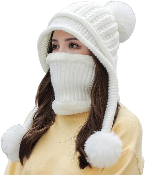 Kvinnor Vinter Mössa Hat Peruanska Circle Scarf Set Ski Öronlappar