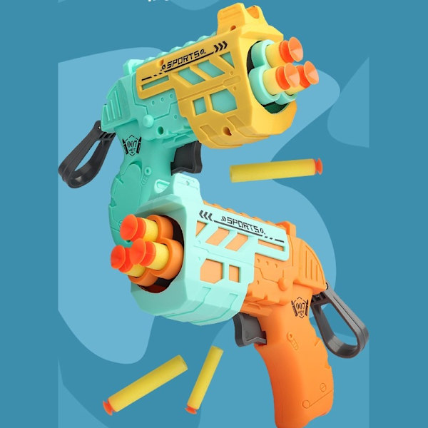 2 set manuell skjutleksak Foam Blaster Battle Toy Guns med 5 sugkoppskulor EVA-Foam Play Utomhus inomhusleksak för pojkar 5+
