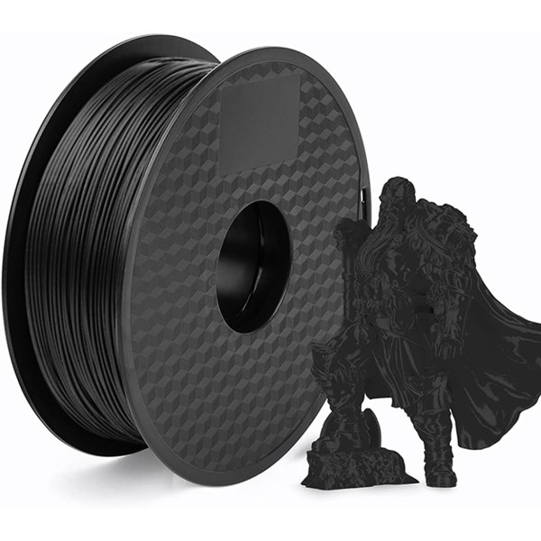 3D-skrivarfilament PLA 1,75 mm 1KG spole, filament 3D-utskriftsmaterial - svart