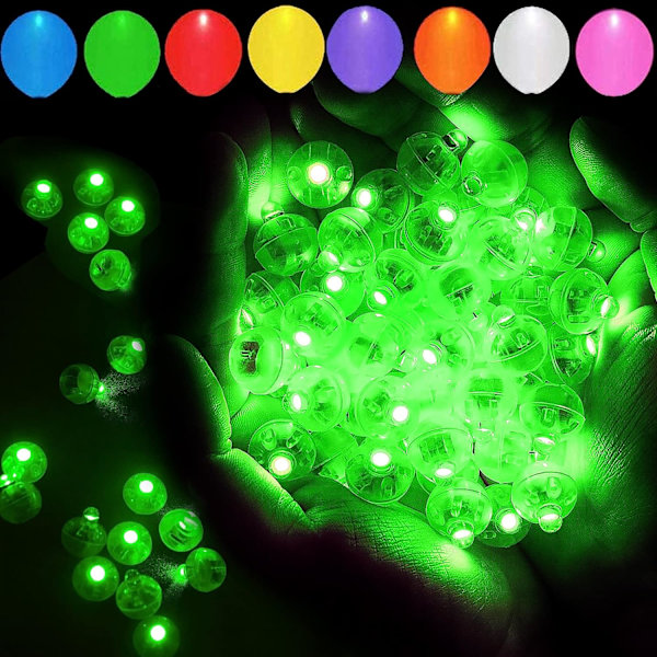 50 stk. grønne LED ballonlamper, runde LED kuglelamper, mikro LED lys dekorerer indendørs og udendørs festaktiviteter Sjov bryllupsfestival bir