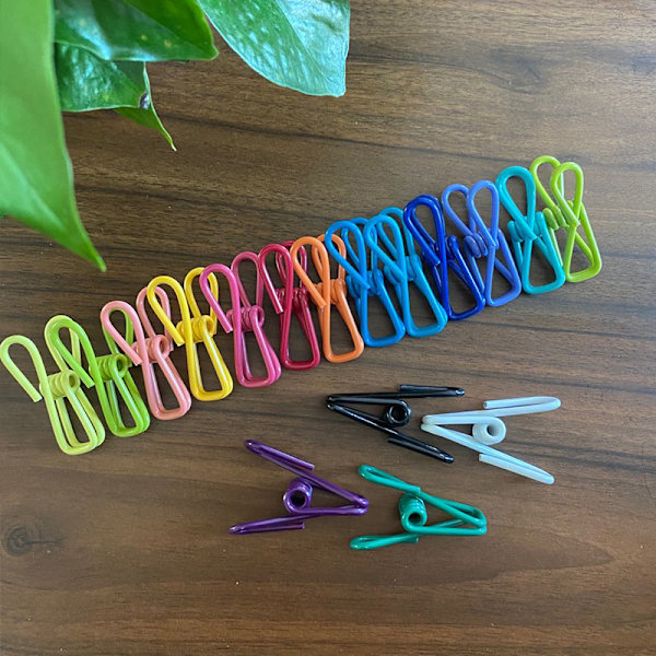 40 st PVC-beläggningsmaterial matförpackningsklämma, klämma påsklämma, påsklämma, förpackningsklämma, chipklämma, klädklämma (blandade färger)