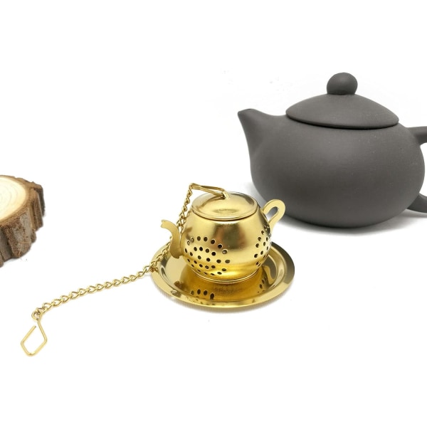 Tea Infuser Tekanna - Infuser i rostfritt stål (guld)