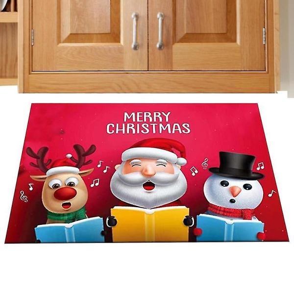 Juletegneserie flokket gulvmatte Baderom absorberende sklisikker matte 45*65CM (Stil 2)