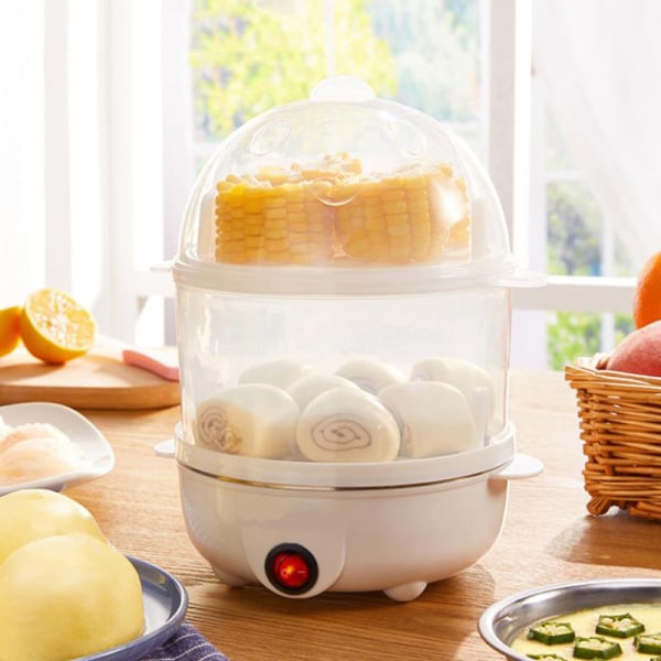 Äggångare hushållsautomatisk avstängning dubbellager äggkokare multifunktions äggkokare frukostmaskin hushållsapparat present