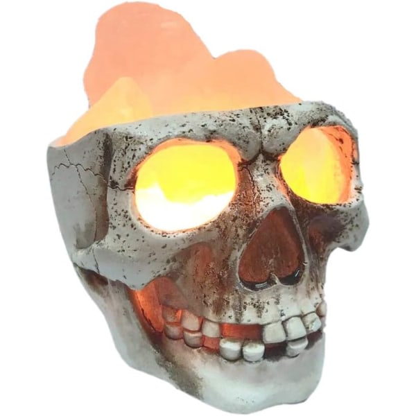 3D USB Dødningehoved Himalaya Saltlampe, LED Justerbart Dødningehoved