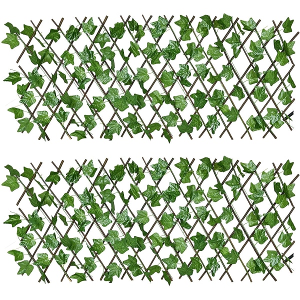 2 st. Insynsskydd för staket, Konstgjorda löv Faux Ivy Expanderbar/Stretchbar Insynsskydd för Staket för Balkong Uteplats Utomhus, Dekorativ Faux Ivy Stängsel