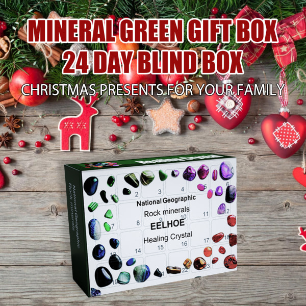 2022 Christmas Blind Box, 24 Cell Ore Blind Box Gröna julklappar för presenter till barn