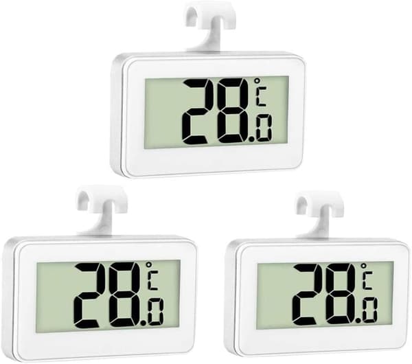 3X Kylskåpstermometer Digital Termometer Frystermometer Vattentät Kylskåpstermometer med LCD-display