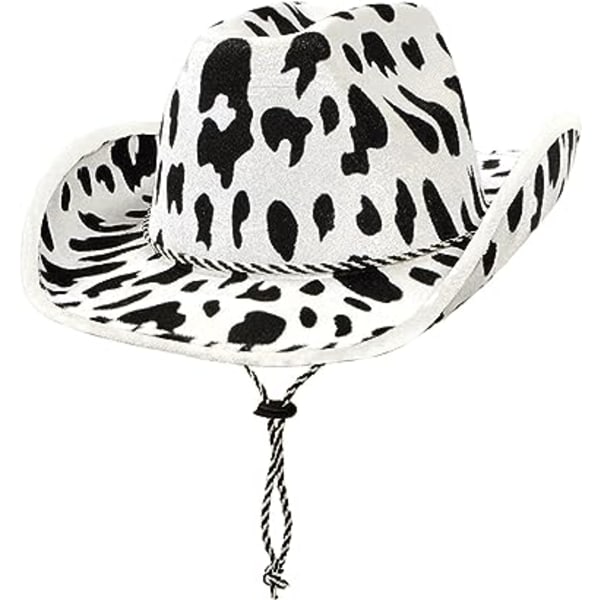 Print, vit/svart - västerländskt tema, vilda västernfest, cowboyhatt (en one size)