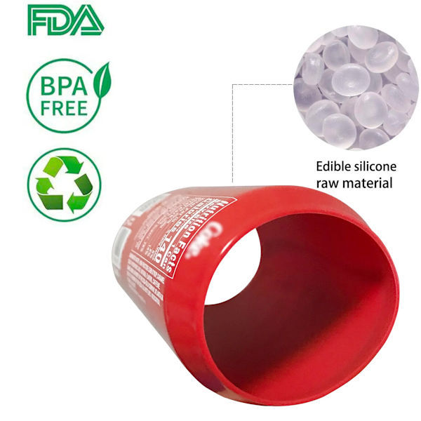 2 stk. Silikone Cola Cover Cola Dåse Drikke Beskyttelsesovertræk Cola Kop Cover 335ml red