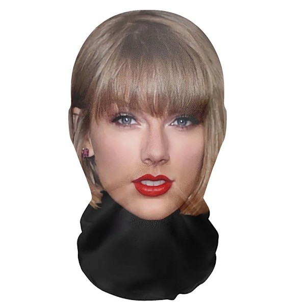 Taylor Swift Cosplay Mask med 3D-utskrift，Människoansikte Cosplay Halloween Parodi Party Crossdressing Huvudduk A