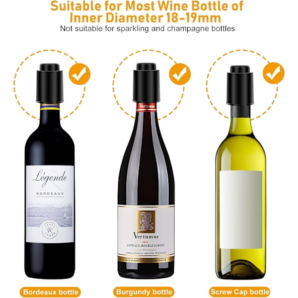 [2 PACK]Vinflaskproppar, riktiga vakuumvinproppar, återanvändbar vinkonserver, vinkorkar som håller sig fräscha, de bästa julklapparna till vinälskare.