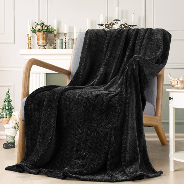 Fleecepledd, Koselige Supermyke Flanellpledd for Voksne, Lett Vaskbart Fuzzy Pledd for Sovesofa, Kontor, Varme Plysjpledd for Alle Årstider
