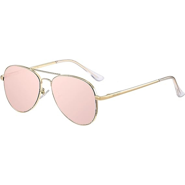 Aviator Solbriller Kvinner Menn Metall Pilot (Gull/Rosa)