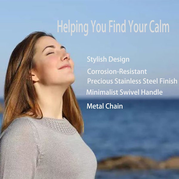 Halsband i rostfritt stål för mindful andning, verktyg för ångestlindring, ångesthalsband, halsband för ångest, stress, panikattacker och meditation stål