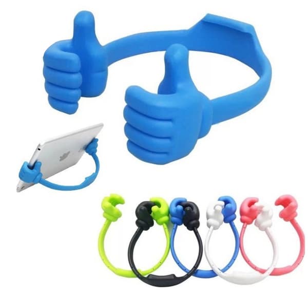 Universal Fleksibel Tommelfinger Smartphone Holder - Blå
