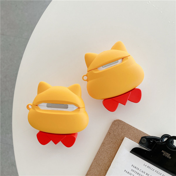 Sarjakuva Silikonikotelo Yhteensopiva AirPods 2 ja 1 kanssa - Pehmeä Iskunkestävä Suojakuori [Söpö Kolmiulotteinen Eläinsarja] (Kaari Shiba Inu)