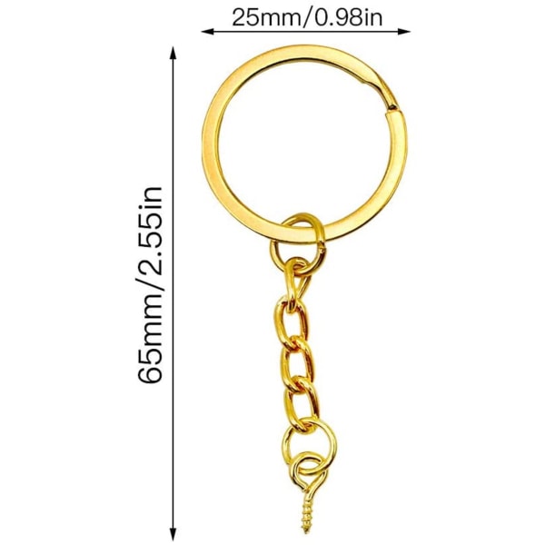 120 delar Guldkedja Split Metal Nyckelring Nyckelringar och Chain Jum