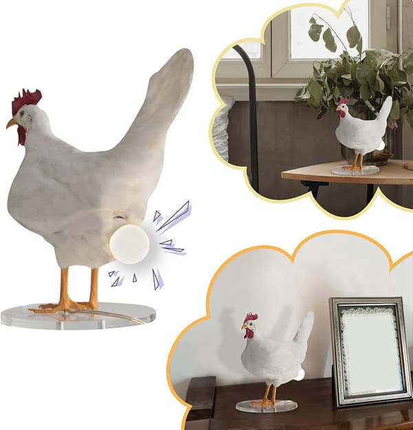 LED Kylling Lampe Egg Nattlampe Utstoppede Egg Skrivebordslampe
