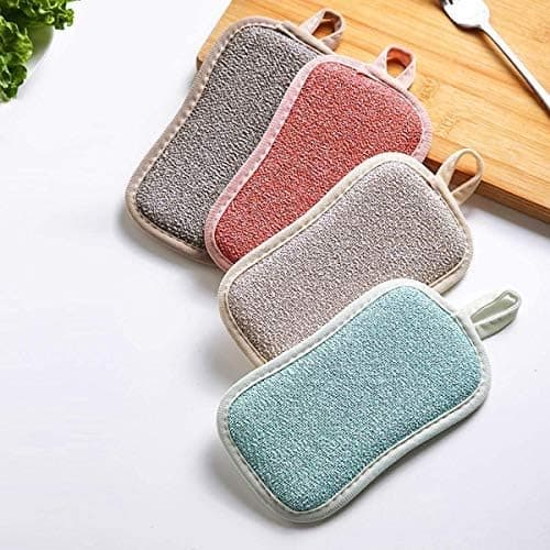 4-pack Tvättbara Disktrasor, Återanvändbar Disktrasor, Mikrofiber Skursvamp.