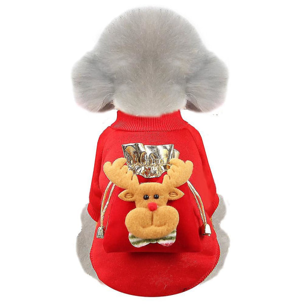 Kjæledyrklær Julehundeklær Katte Høst Og Vinter Varm Fleece Genser Elg(M)