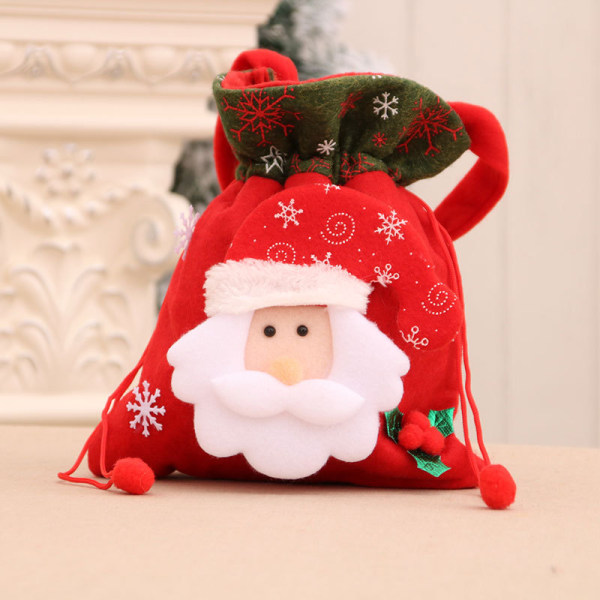 Julklappspåsar Set med 4 julgodispåsar 3D-design Julklappspåsar för juldekorationer Julklappar för barn