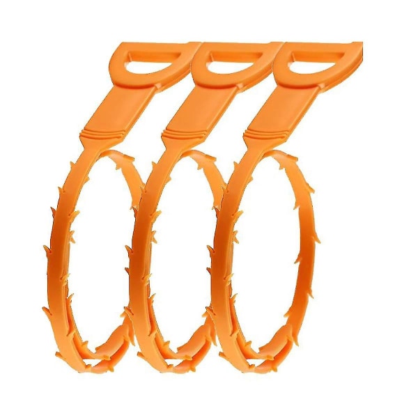 20 st Rengöringsverktyg för avloppsborttagning av orm för håravlopp, avloppsrengöring, 20,5" längd, orange