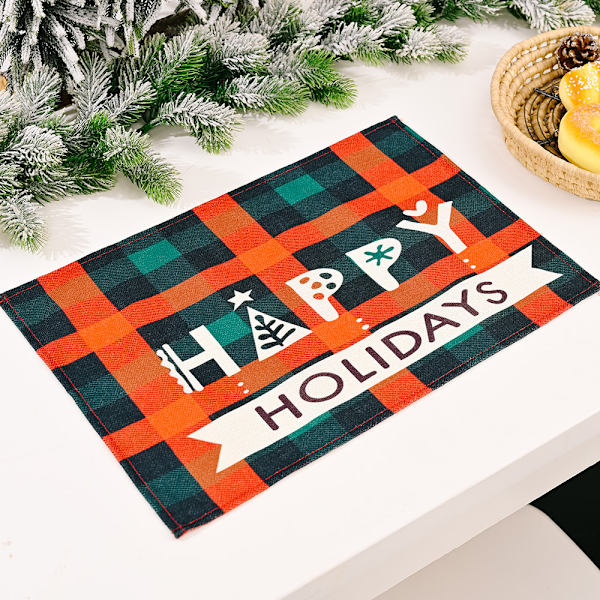 5 Stykker Juleternet Bordmåtter Julebordsdekorationer til Hjemmet Julebordmåtte (44*30cm)