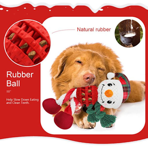 Piper plysch hundleksak hundtuggleksaker med godismatare boll jul