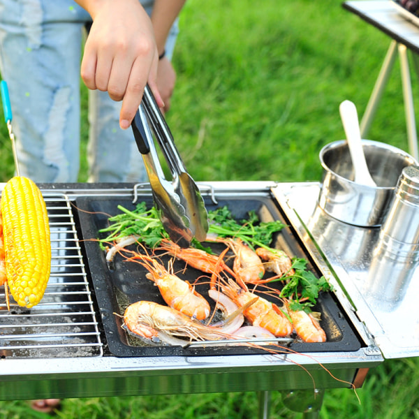 Silikon Rustfritt Stål Tang Non-Stick BBQ & Mat Tang Brødtang Kjøkkentang