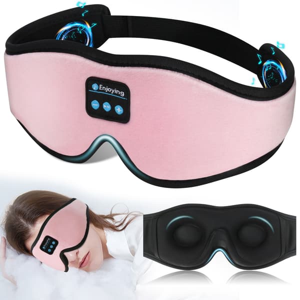 3D Bluetooth sovemaskesett, lysblokkerende minneskum