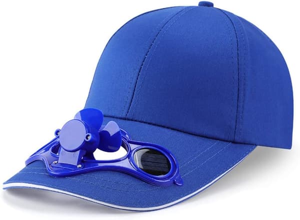 Sommar Solar Powered Kylfläkt Baseball Cap Solskyddsmössa, Solar Fläkt Cap, Blå